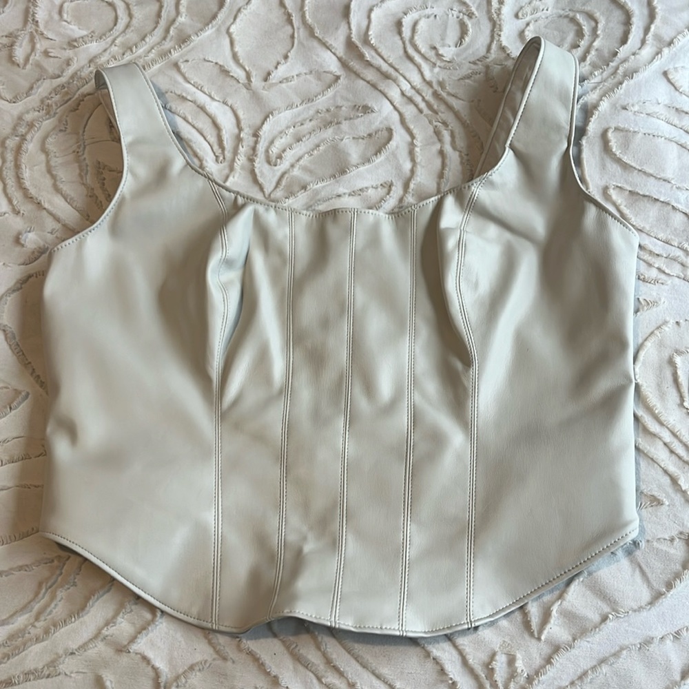 Abercrombie leather corset crop top